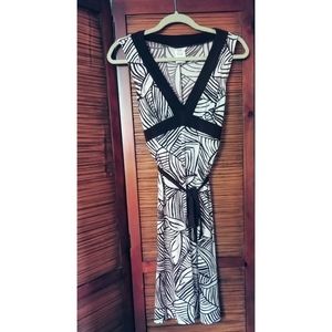 Chocolate Brown & Cream Sleeveless Slinky Dress